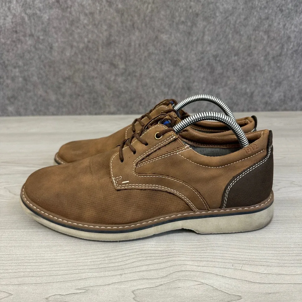 Nunn Bush Cadet Plain Toe Oxford Mens 9 Brown Casual Textured Shoes 81176-238